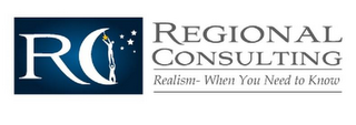 RC REGIONAL CONSULTING REALISM- WHEN YOU NEED TO KNOW logo