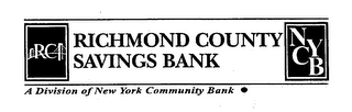 RC RICHMOND COUNTY SAVINGS BANK A DIVISION OF NEW YORK COMMUNITY BANK NYCB logo