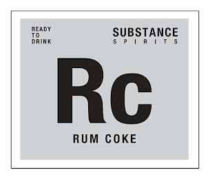 RC RUM COKE READY TO DRINK SUBSTANCE SPIRITS logo