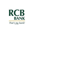RCB BANK - THAT'S MY BANK! logo