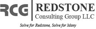RCG REDSTONE CONSULTING GROUP LLC SOLVE FOR REDSTONE, SOLVE FOR MANY logo