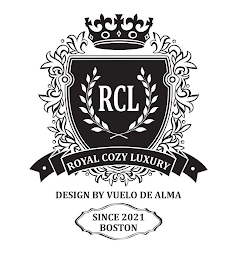 RCL ROYAL COZY LUXURY DESIGN BY VUELO DE ALMA SINCE 2021 BOSTON logo