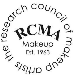 RCMA MAKEUP EST. 1963 - THE RESEARCH COUNCIL OF MAKEUP ARTISTS logo