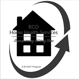 RCO HOME HEALTH SERVICES TRANSFORMING KIDNEY CARE A RC360° PROGRAM logo