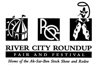 RCR RIVER CITY ROUNDUP FAIR AND FESTIVAL HOME OF THE AK-SAR-BEN STOCK SHOW AND RODEO logo
