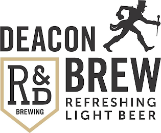 R&D BREWING DEACON BREW REFRESHING LIGHT BEER logo