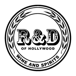 R&D OF HOLLYWOOD WINE AND SPIRITS logo
