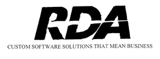 RDA CUSTOM SOFTWARE SOLUTIONS THAT MEAN BUSINESS logo