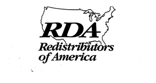 RDA REDISTRIBUTORS OF AMERICA logo