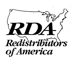 RDA REDISTRIBUTORS OF AMERICA logo