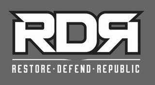 RDR RESTORE · DEFEND · REPUBLIC logo