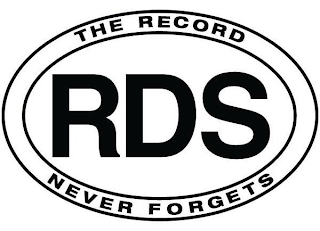 RDS THE RECORD NEVER FORGETS logo