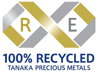 RE 100% RECYCLED TANAKA PRECIOUS METALS logo