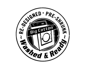 RE-DESIGNED . PRE-SHRUNK WASHED & READY BIG COTTON logo