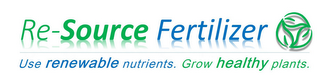 RE-SOURCE FERTILIZER USE RENEWABLE NUTRIENTS. GROW HEALTHY PLANTS. logo