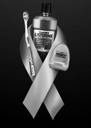 REACH COOLMINT LISTERINE ANTISEPTIC KILLS GERMS THAT CAUSE BAD BREATH, PLAQUE & THE GUM DISEASE GINGIVITIS ADA JOHNSON AND JOHNSON REACH TOTAL CARE logo