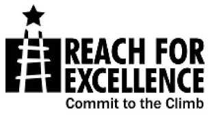 REACH FOR EXCELLENCE COMMIT TO THE CLIMB logo
