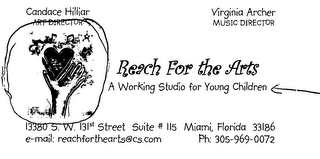 REACH FOR THE ARTS A WORKING STUDIO FORYOUNG CHILDREN logo