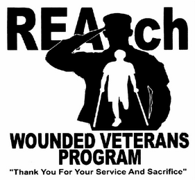 REACH WOUNDED VETERANS PROGRAM "THANK YOU FOR YOUR SERVICE AND SACRIFICE" logo
