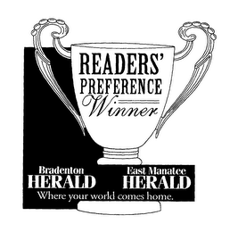 READERS' PREFERENCE WINNER BRADENTON HERALD EAST MANATEE HERALD WHERE YOUR WORLD COMES HOME. logo