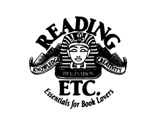 READING ETC. ESSENTIALS FOR BOOK LOVERS KNOWLEDGE IMAGINATION CREATIVITY logo