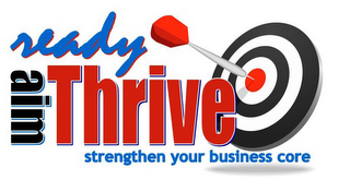 READY AIM THRIVE STRENGTHEN YOUR BUSINESS CORE logo