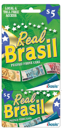 REAL BRASIL PREPAID PHONE CARD QUALITY CALLS FROM IBASIS LOCAL & TOLL FREE ACCESS $5 logo
