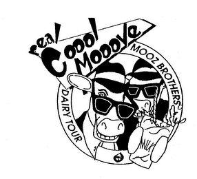 REAL COOOL MOOOVE DAIRY TOUR MOOZ BROTHERS REAL MILK logo