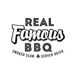 REAL FAMOUS BBQ SMOKED SLOW SERVED QUICK logo