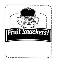 REAL! FRESH! FRUIT! FRUIT SNACKERS! logo