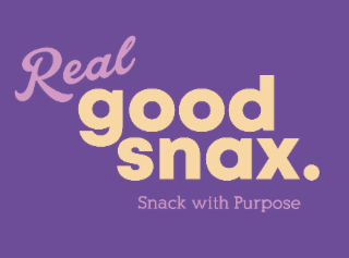 REAL GOOD SNAX. SNACK WITH PURPOSE logo
