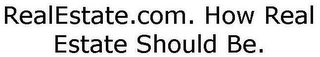 REALESTATE.COM. HOW REAL ESTATE SHOULD BE. logo