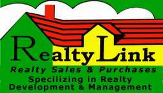 REALTY LINK REALTY SALES & PURCHASES SPECILIZING IN REALTY DEVELOPMENT & MANAGEMENT logo