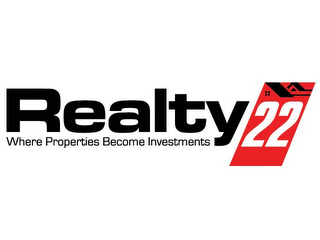REALTY22 WHERE PROPERTIES BECOME INVESTMENTS logo
