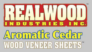 REALWOOD INDUSTRIES INC.  AROMATIC CEDAR WOOD VENEER SHEETS logo