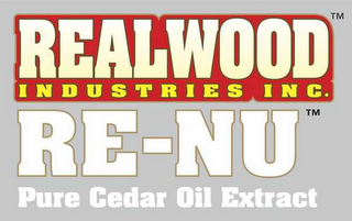 REALWOOD INDUSTRIES, INC.  RE-NU PURE CEDAR OIL EXTRACT logo