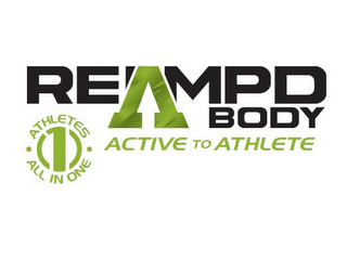 REAMPD BODY ACTIVE TO ATHLETE ATHLETES · ALL IN ONE · 1 logo
