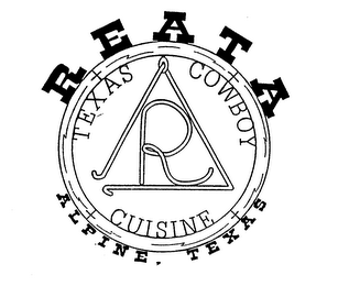 REATA R TEXAS COWBOY CUISINE ALPINE, TEXAS logo