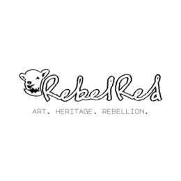 REBEL RED. ART. HERITAGE. REBELLION. logo