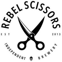 REBEL SCISSORS INDEPENDENT BREWERY EST 2013 logo