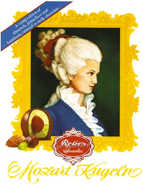 REBER SPECIALTIES MOZART KUGELN A COMPOSITION OF ALMONDS, PISTACHIOS AND HAZELNUTS COVERED IN MILK CHOCOLATE logo