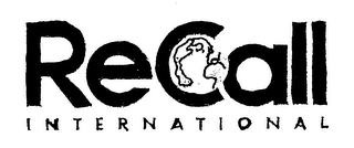 RECALL INTERNATIONAL logo