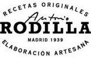 RECETAS ORIGINALES ANTONIO RODILLA MADRID 1939 ELABORACION ARTESANA logo