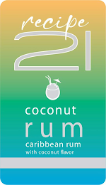 RECIPE 21 COCONUT RUM CARIBBEAN RUM WITH COCONUT FLAVOR logo