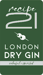 RECIPE 21 LONDON DRY GIN COLORFUL + SPIRITED logo