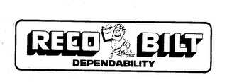 RECO BILT PARTS SERVICE DEPENDABILITY logo