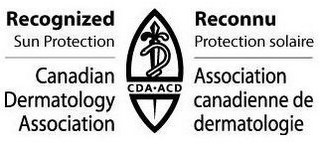 RECOGNIZED SUN PROTECTION CANADIAN DERMATOLOGY ASSOCIATION RECONNU PROTECTION SOLAIRE ASSOCIATION CANADIENNE DE DERMATOLOGIE CDA ACD logo