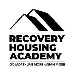 RECOVERY HOUSING ACADEMY DO MORE · LIVE MORE · MEAN MORE logo
