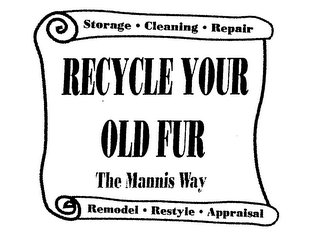 RECYCLE YOUR OLD FUR THE MANNIS WAY STORAGE CLEANING REPAIR REMODEL RESTYLE APPRAISAL logo