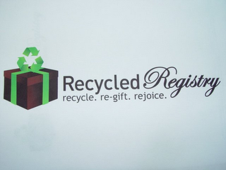RECYCLED REGISTRY RECYCLE. RE-GIFT. REJOICE. logo